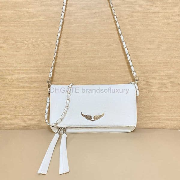 Shoulder Bags 2027 New Womens Shoulder Bag Luxury Design Rock wings Bag All-White PU Chain Wing Bag Purses effortlessluxury8O33