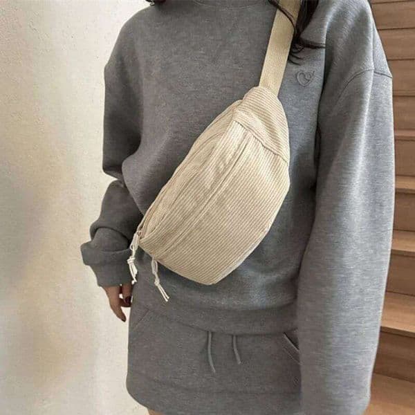 Corduroy Women Waist Canvas Student Shoulder Crossbody Chest Bag 2026 Fanny Pack Fashion Phone Banana Female Bum Belt Bags