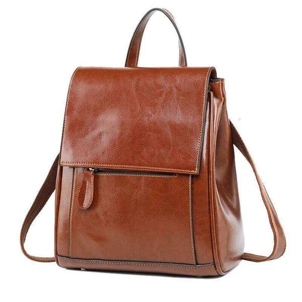 Genuine Leather Women Backpack Cross Body Shoulder Bags School Laptop Fashion Retro Oil Wax Cowhide Female Messenger Backpacks