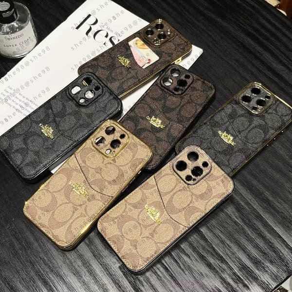 Top Designers Phone Cases For iPhone 17 16 15 14 13 12 Pro Max 14Pro 14Plus 13Pro 12ProMax XR fashion Luxury Letter Leather Mobile Back Cover With Card Holder Pocket Case