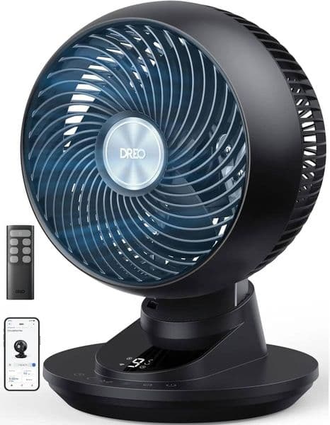 Powerful 85Ft Airflow Fan, 12 Inch Quiet Desk Fan With 90+90 Oscillation, App/Voice Control, 9 Speeds & Timer For Bedroom Office Dorm