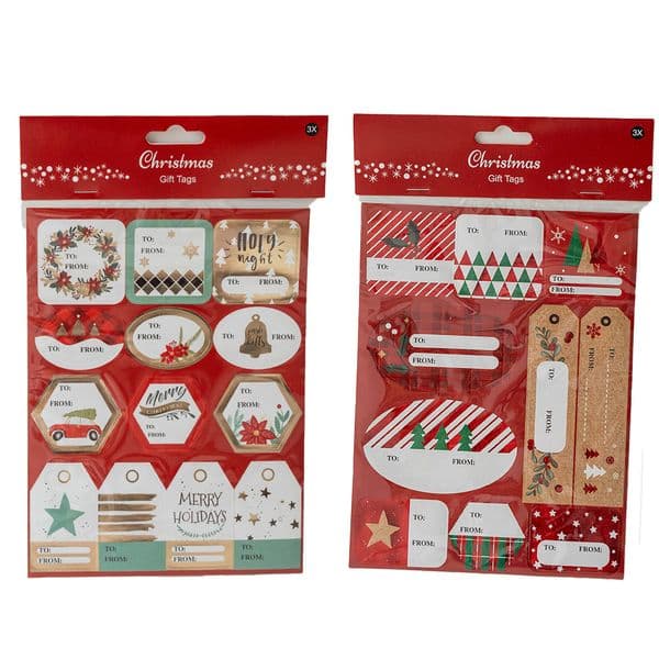 Decorative Wrapping Paper Labels: Seasonal Ornamented Holiday Gift Markers (Set)