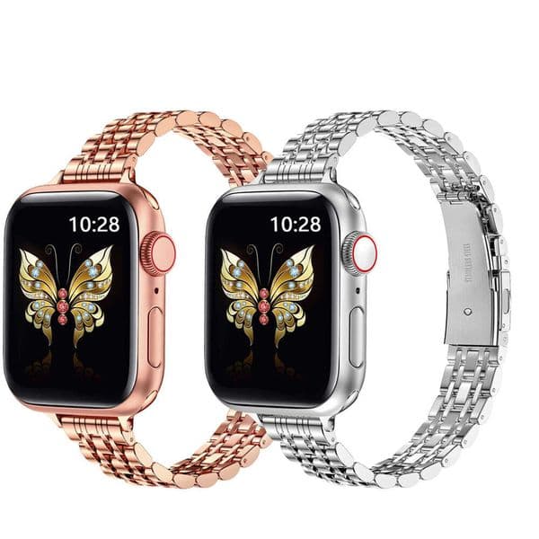 for Apple Watch 10 Ultra 2 Stainless Steel Metal Small Waist Integrated Seven Beads