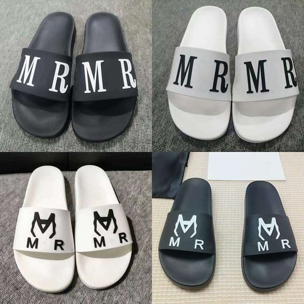 Designer Slippers bloom printing leather Sunday Slides Black Fashion luxury summer sandals women's beach shoes 35-46