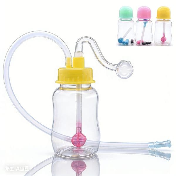 Wholesale Plastic Oil Burner Bong Silent Mini Acrylic Water Smoking water Pipes with smoking 10mm Male glass Oil banger bowl and silicone straw hose