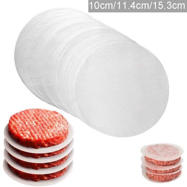 100Pc 10/11.4/15.3cm Hamburger Wax Papers to Separate Frozen Pressed Patties - 100 for Burger Patty Paper ddmynov