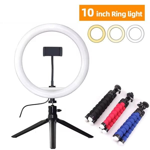 6/10/12 inch LED Selfie Ring Light Dimmable Photography Fill Lamp With Mini Tripod For Phone Live Video Photo Studio Ringlight