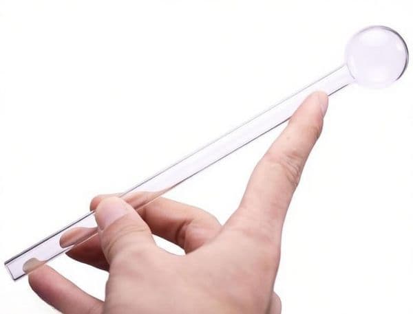 Wholesale Clear 20cm Smoking Glass Oil Burner Pipes Bubbler Straight Thick heady Clear 30mm Ball Hand tube nails Straw Pipe