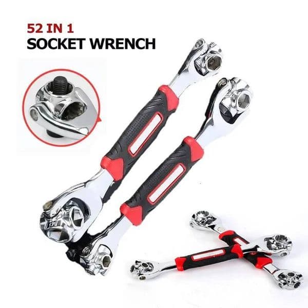 1PCS 52 in 1 Socket Works Motorcycle Ratchet Spline Bolts Sleeve Rotation Hand Tools 360 Degree Multipurpose Tiger Wrench ddmynov