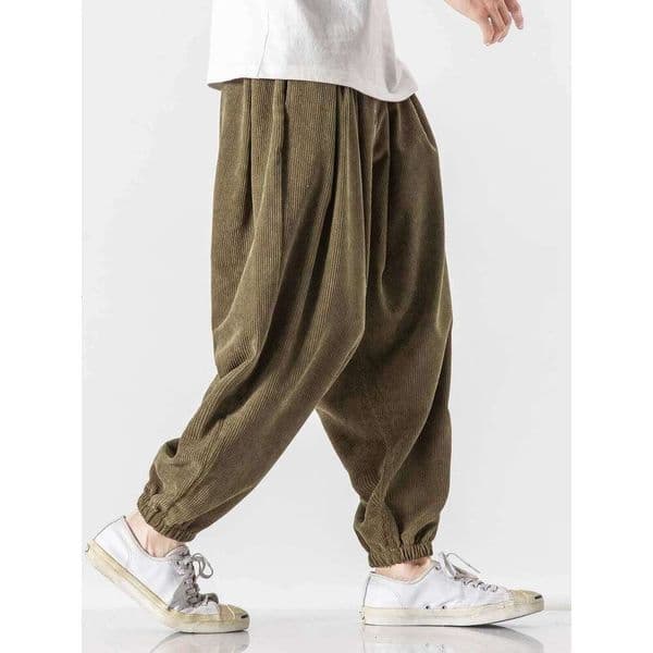 Corduroy Wide Baggy Jogger Men Loose Casual Pants Chinese Heavy Duty Oversize Trousers Male Autumn Winter High Quality