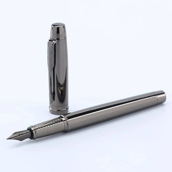 1 Pc Silver Gray High-End Business Metal Pen, Lridium Pen Tip Medium Size 0.5Mm.For School Classroom, Office, Daily Writing
