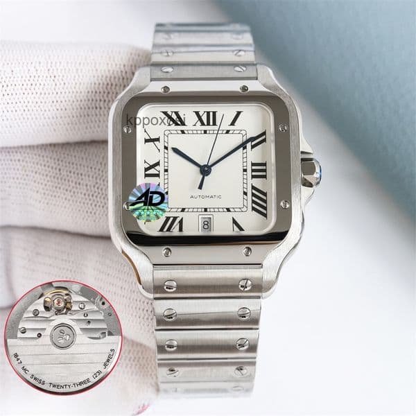 Top quality santo watch mens watch watches men designer 1847MC mechanical movement super clone watches sapphire glass 316L steel smartlink 39.8mm 35.1mm with box OP5W