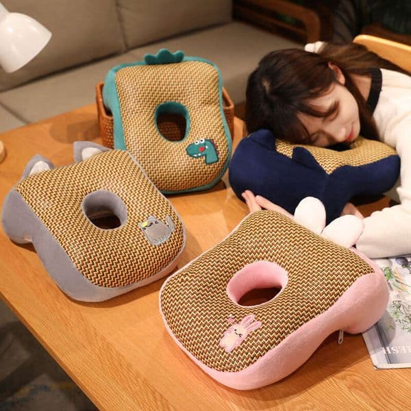 Pillow for Sleeping on Desk, Children's Special Summer Ice Silk Hugging Pillow, Classroom Nap Artifact