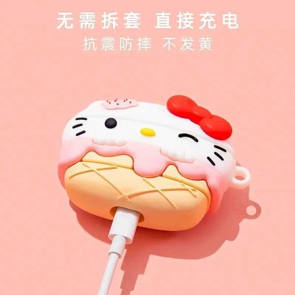 Cupcake ice Cream Kitty For Airpods 1 2 3 4 Pro 2 Silicone Earphone Case Accessories Cover T260525