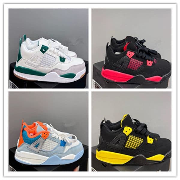 2027 Kids Shoes Toddler Sneakers 4 Basketball Trainers red black Boys Girls Children Blue Youth Sports cool 4s grey black shoe