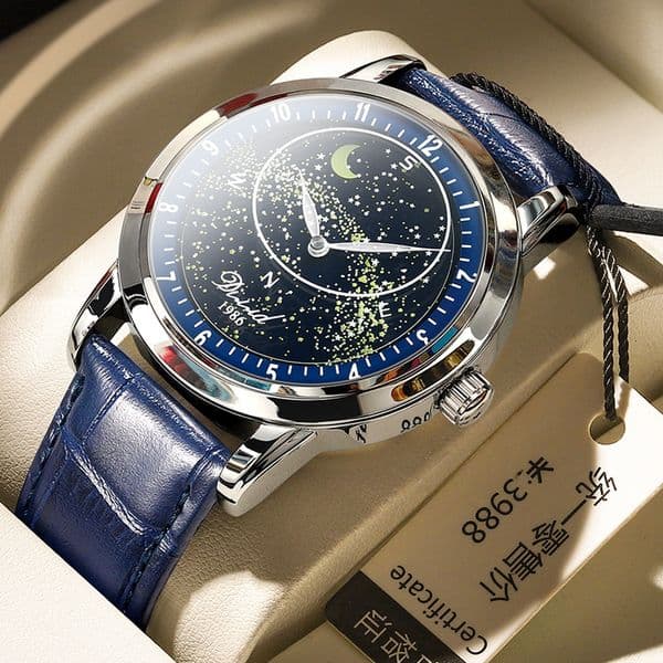 Diz Starry Sky Fully Automatic Skeleton Mechanical Fashion for Men, Light Luxury Hit product Foreign Trade Luminous Waterproof Watch