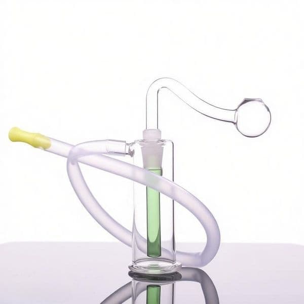 MINI Hookah Glass Oil Burner Bong for smoking Colorful Water Bongs pipe small water pipe Ash Catcher smoking pipe with banger bowl and silicone straw hose