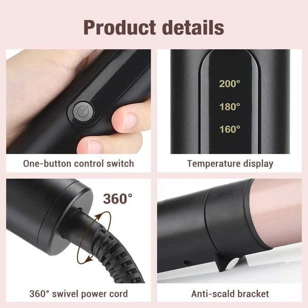 6 in 1 Hair Curling Iron 30s Fast Heating Automatic Temperature Hair Care Hair Curler for All Hair Types Rollers L2605263KET