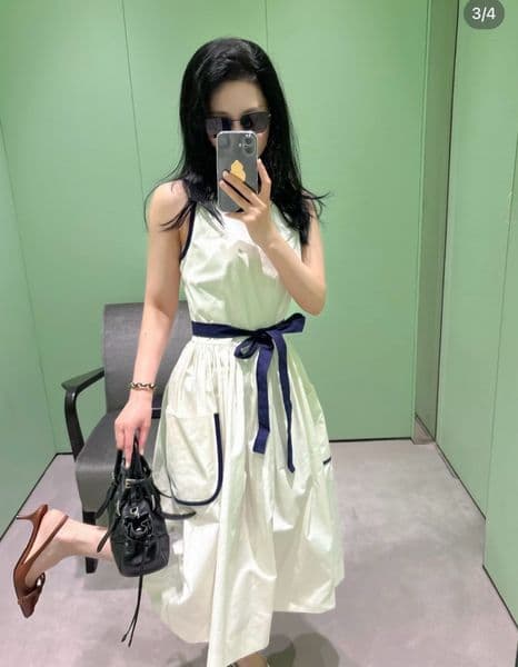 2026 Summer Women's Dress Strap Sash Pocket Casual Woman's Long Slim Dresses SSWD26006