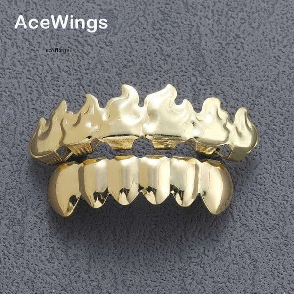 Flame Gold Braces bestseller and Jewelry HIPHOP jewelry personalized flame braces new version