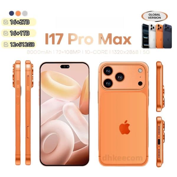 iphone17 Pro max Original Unlocked 5G Cellphone smartphones with Dual SIM full screen high-definition RAM 2TB 1TB 64GB 256GB Camera GPS