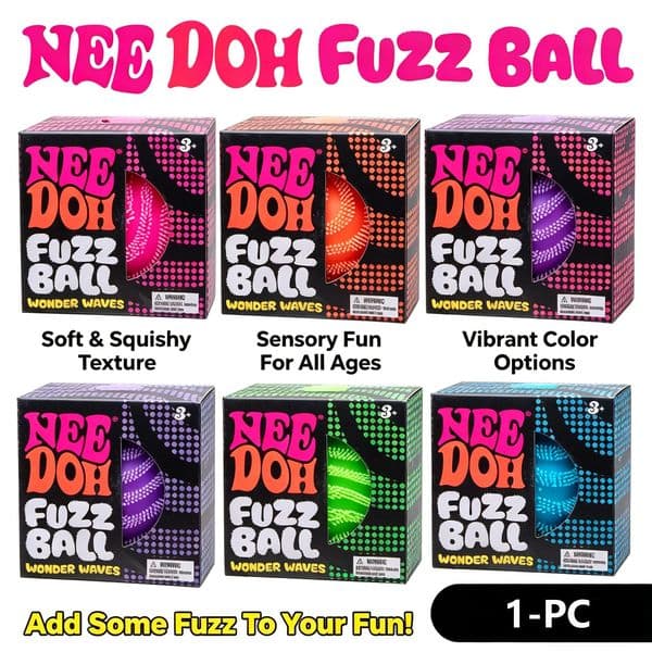 NeeDoh Fuzz Ball Blind Box Series Desktop Ornament Stress Relief Toys Suitable For People Under Pressure Fun Soft Stress Ball BY AIR