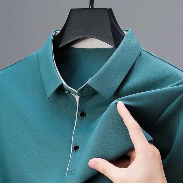 High end ice silk short sleeve T-shirt men summer new comfortable breathable fashion solid color simple Korean casual shir Z260527