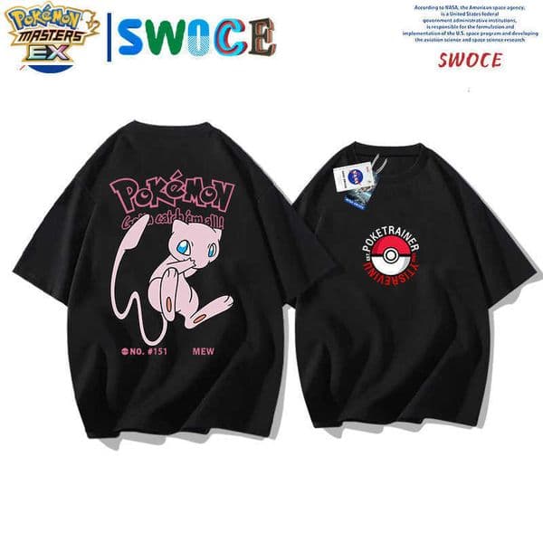 Anime Pokmon Cartoon Pure Cotton Short Sleeve T-Shirt for Boys Summer Youth Students Loose Fit Pure Cotton Childrens Half Sleeve L260527ST2B