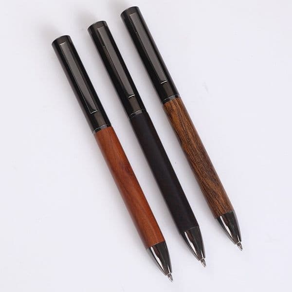 Creative Gift Made Of Natural Wood, Vintage Sandalwood Ballpoint A Heavy Feel, Metal Rotating Oil-Based Pen With Logo Printing