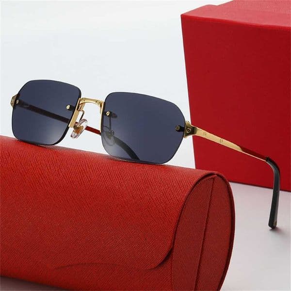 Brand Glasses Irregular Frameless Men Fashionable High-end Luxury For Women Business Optical Frame Designer Sunglasses