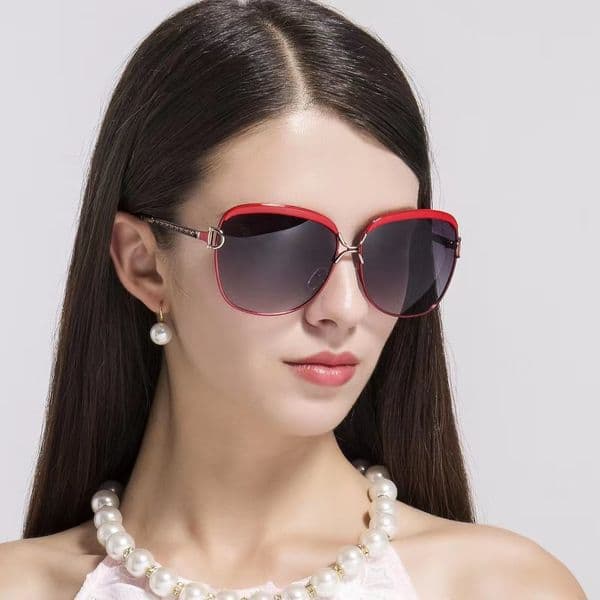 Luxury Polarized UV Protective Outdoor Glasses Designer Sunglasses Brand Women's Large Frame Progressive Two Tone Sunscreen Business Sports Cycling Glasses
