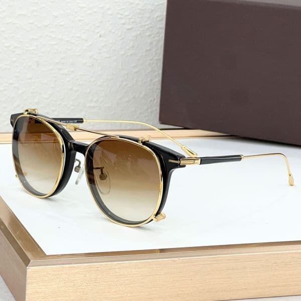 BLUE BLOCK SOFT ROUND OPTICALS womens designer sunglasses FT5644 Fashionable double beam frame luxury mens pilot sunglasses retro double layer clip lenses with box