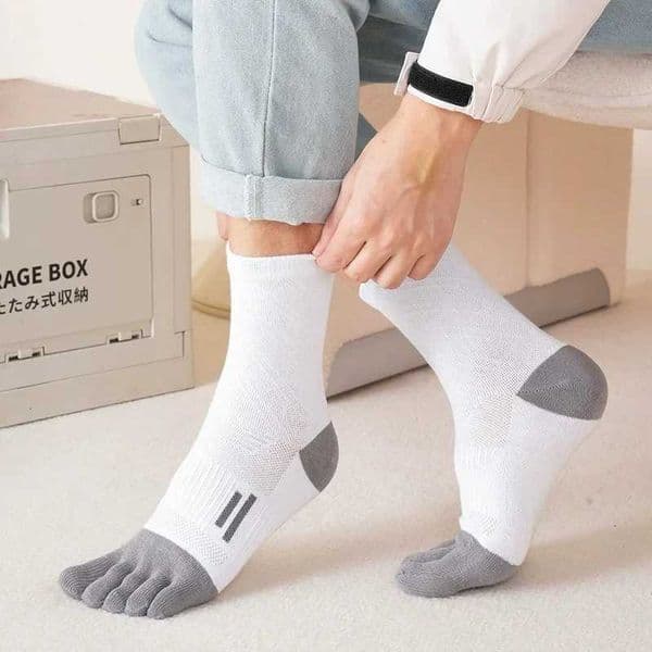 Toe Socks Sport Short Mans Compression Cotton Sweat-Absorbing Breathable Warm Elastic Fitness Outdoor Travel Five Finger Socks M260528