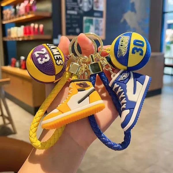 Wholesale keychains - Basketball shoe keychains - Decorations - Small silicone sports shoe keychains - Keychains for both men and women, children top5