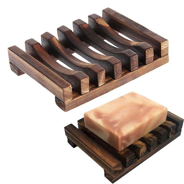 Natural Wooden Bamboo Soap Dish Tray Holder Storage Soap Rack Plate Box Container for Bath Shower Plate Bathroom TAX Duty Free HJ
