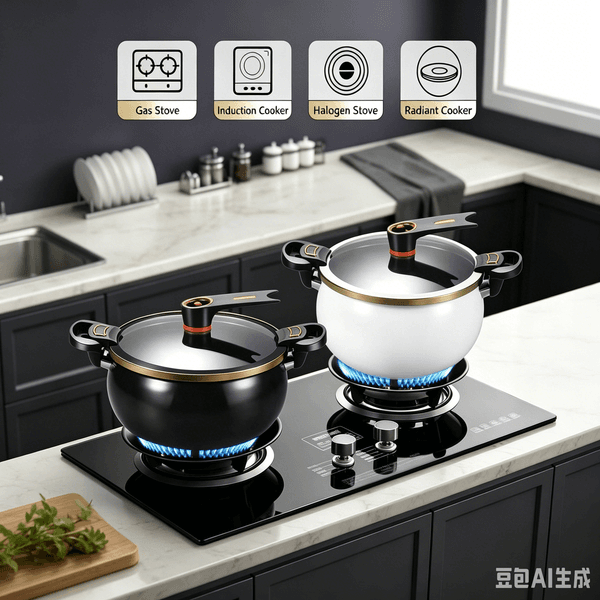 Suerma Enamel Micro-pressure Pot, Non-stick Ceramic Coated Cooking Pot, Multi-functional Stew Pot for All Stoves