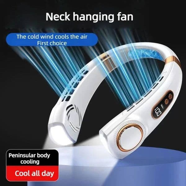 JKUOO Rechargeable, Personal Portable Battery Operated, Hands Free Wearable USB Neck Cooling Fan for Indoor Outdoo ddmynov