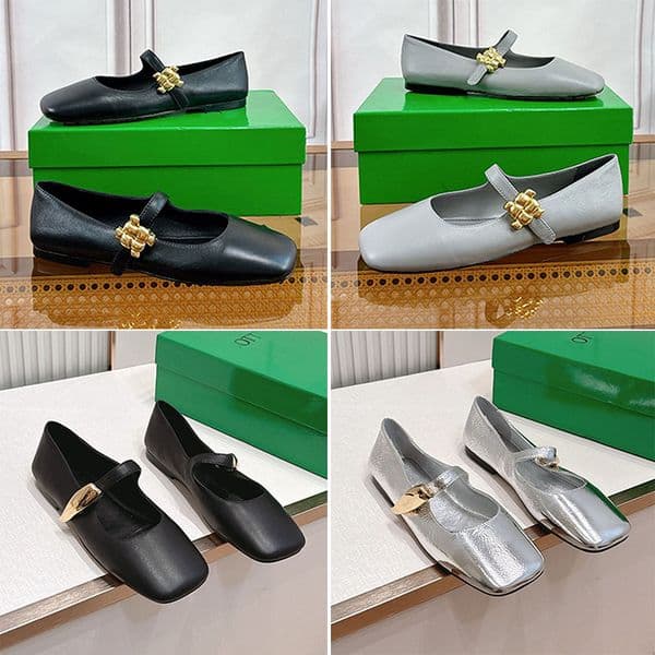 Womens New Charlotte Mary Jane Ballerina Designer Fashion Square Toe Ballet Shoes Buckle Strap Brass Finish Comfortable Sheepskin Foot Pads SIZE 35 42