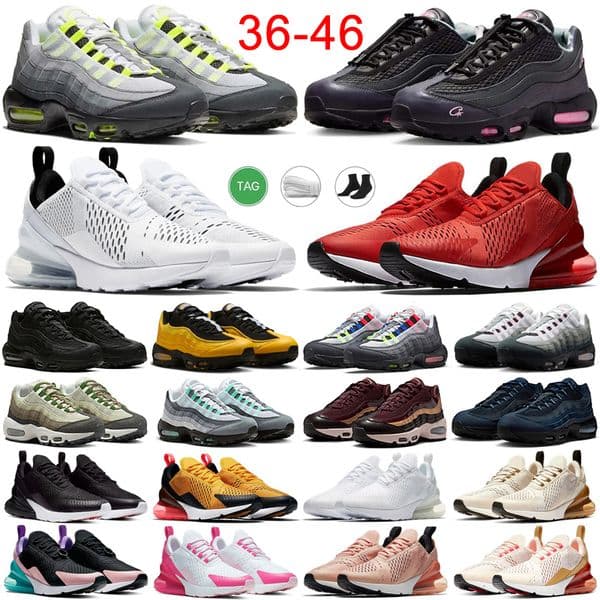 Designer 270s Running Shoes Mens Womens 95s Sneakers Fashion 270 Triple Black White 95 Neon University Red Olive Pink Foam Harbor Blue Solar Trainers Sports shoes