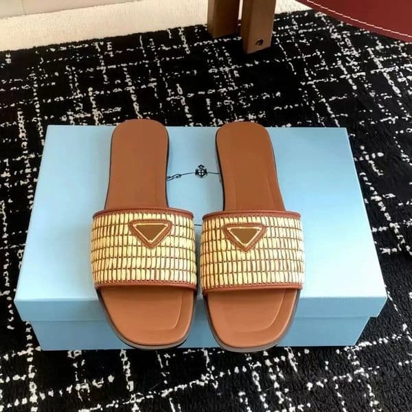 Designer Slippers Sandals Women Slides style Shoes Outdoor Casual Vacation Woven Straw Flat Sandals Flat One-strap Slippers Versatile Summer Wear4