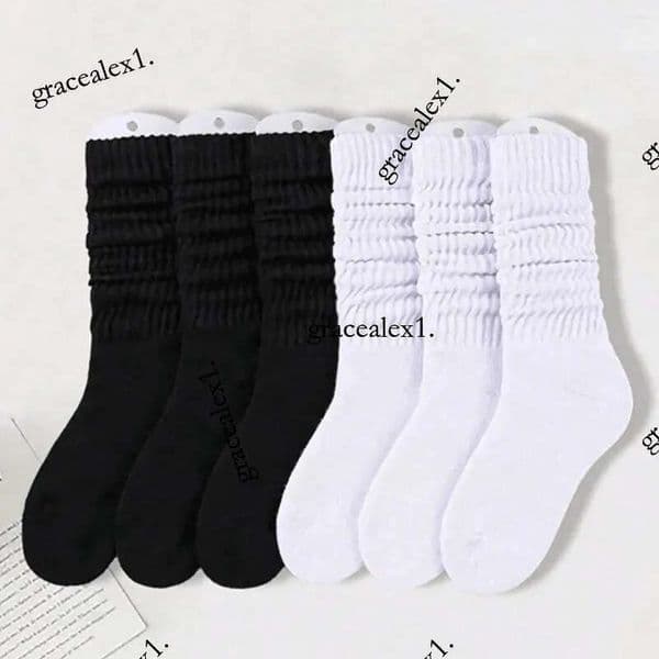 Women Socks 3/6 Pairs Women's Fall Winter Slouch Knit Slouchy Scrunch Scrunchie Crew
