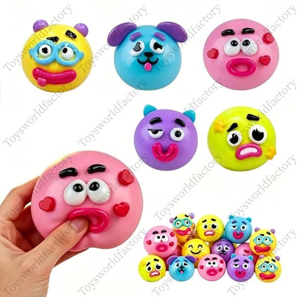Dog Face Swap Squishy Toys Soft Moldable Students Slow Rebound Stress Relief Toys Adults Fidget Toys Pink/Green/Blue/Yellow/Purple In Stock By Sea..