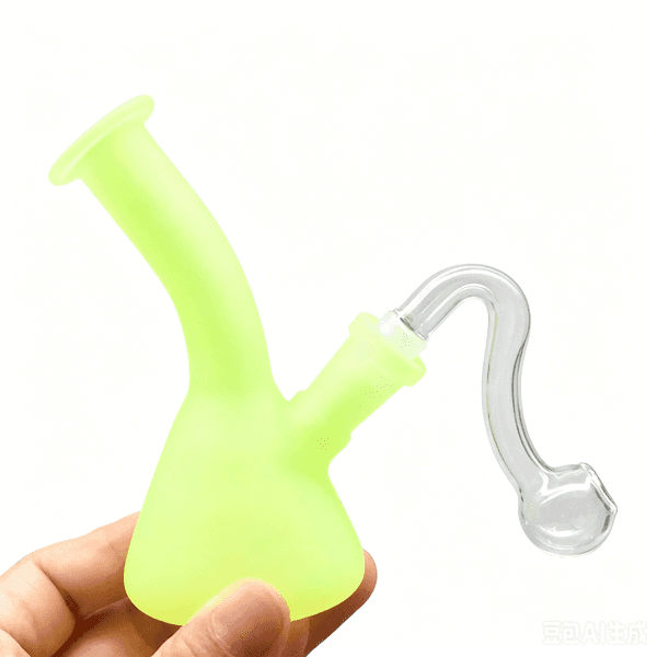 Newest Travel Luminous Mini Beaker glass oil burner pipe Colorful Water bongs pipes hookah for smoking with 10mm male banger bowl