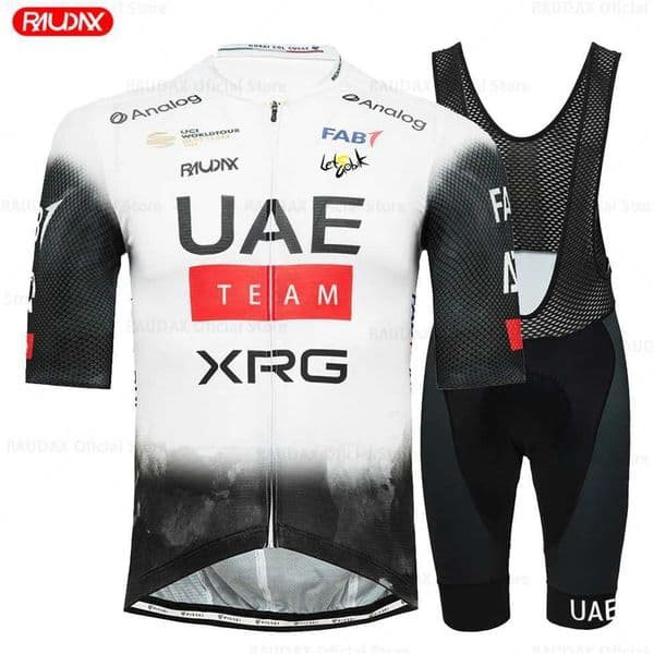 UAE TEAM - XRG Short Sleeve Jersey Race Light 2025 black - white Champion multicolored cycling jersey set Youth Ropa MaillotR260530