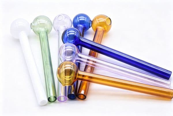 Travel 10cm colorful glass oil burner pipe mini cheap straight cheap smoking hand tube nails pipes with 20mm ball