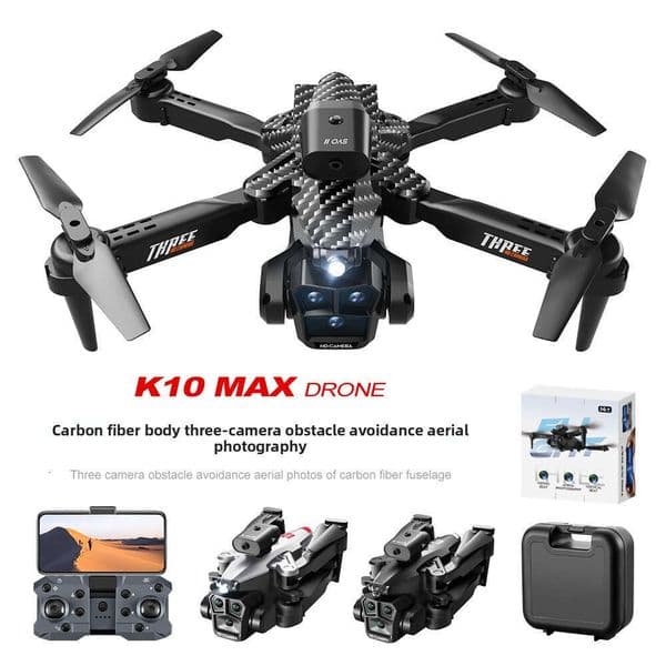 K10max Drone Obstacle Avoidance Remote Control Aircraft Optical Flow Hovering Three-Lens HD Aerial Photography Quadcopter Kuhangxin 1626-530-1748