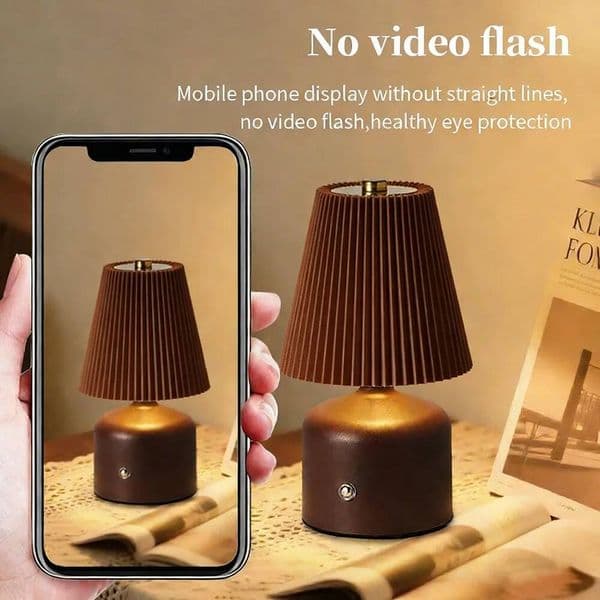 Rechargeable LED Fabric Table Lamp, Touch Control Dimmable Bedside Night Light, 1200Mah USB Charging For Bedroom Living Room
