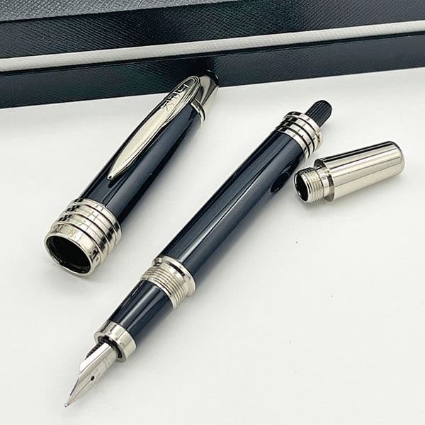 Dark Blue Mont JFK Metal Ballpoint Roller Pen Refillable Writing Pen Office School Stationery Smooth Grip Portable Business Pen No Box Daily Stationery Goods