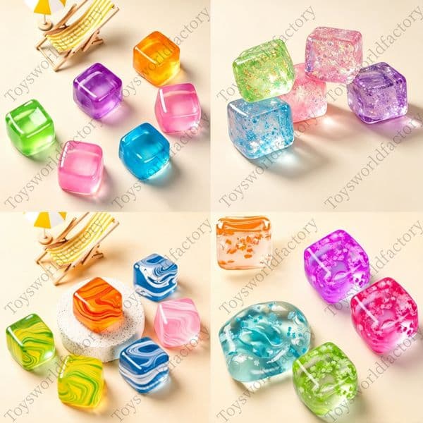 Needoh Nice Cube Sensory Toys Malt Sugar Gold Powde/Snowflake/Swirl Ice Cube Squishy Stress Relief Slow Rebound Fidget Toys Bagged In Stock By Sea..