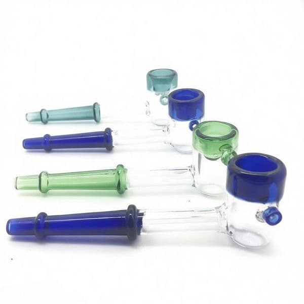 Thick Heady Hammer Shape Glass sherlock hand pipe Colorful Portable Smoke Spoon tobacco pipes for smoking